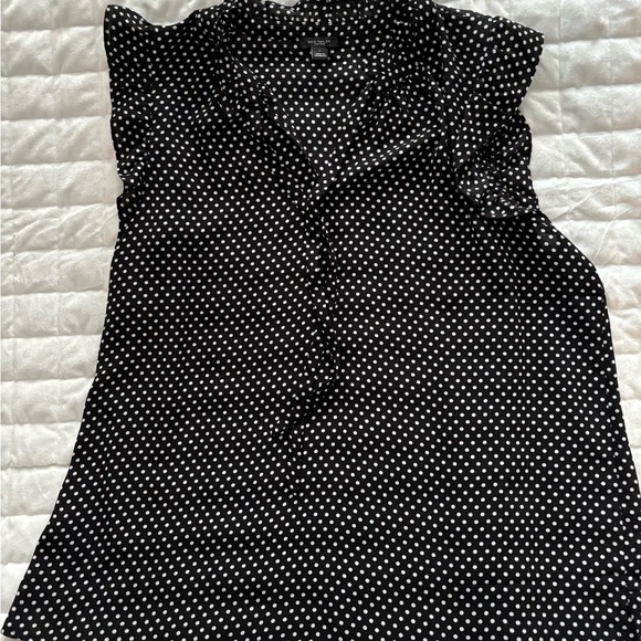 Ann Taylor Black and White Polka Dot Blouse - Picture 1 of 2